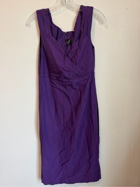 Rock Steady 2X Purple Sleeveless Wrap-Front Sheath Dress Pinup